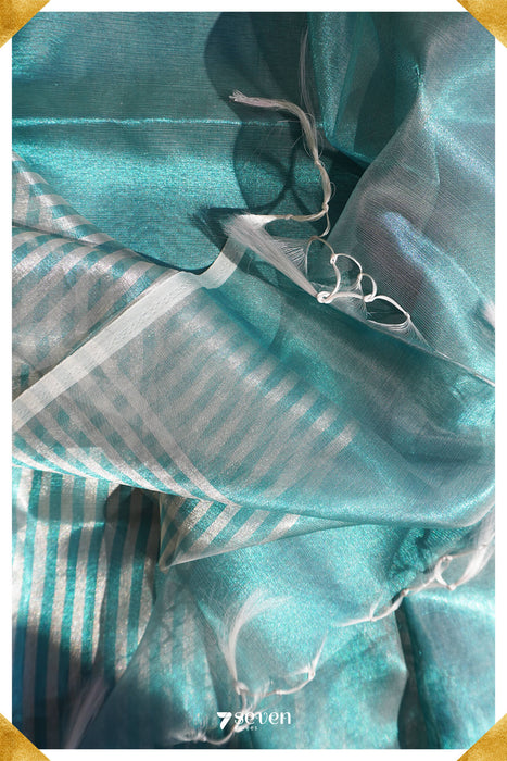 Rachel Benarasi Special Green Pure silk tissue saree - Seven Sarees - Saree - Seven Sarees