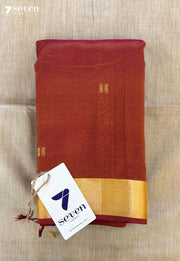 Raga Honey Signature Seven Handloom Orange Bangalore Vegan Silk Saree - Seven Sarees - Saree - Seven Sarees