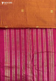 Raga Honey Signature Seven Handloom Orange Bangalore Vegan Silk Saree - Seven Sarees - Saree - Seven Sarees