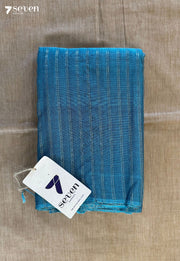 Rainy Cloud Signature Seven Handloom Blue Bangalore Vegan Silk Saree - Seven Sarees - Saree - Seven Sarees