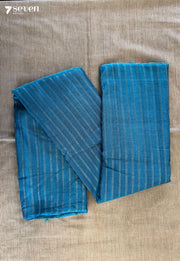 Rainy Cloud Signature Seven Handloom Blue Bangalore Vegan Silk Saree - Seven Sarees - Saree - Seven Sarees