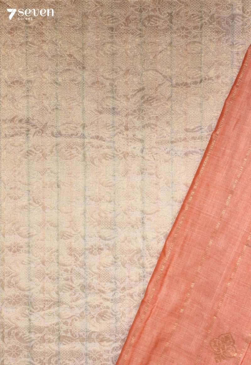 Rajanika Signature Seven Handloom Peach Bangalore Pure Cotton Saree - view 3