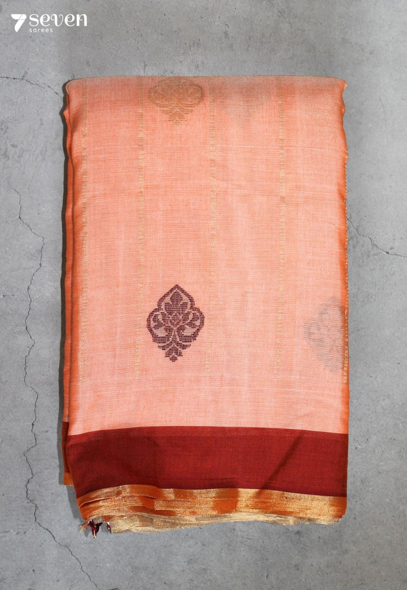 Rajanika Signature Seven Handloom Peach Bangalore Pure Cotton Saree - view 2