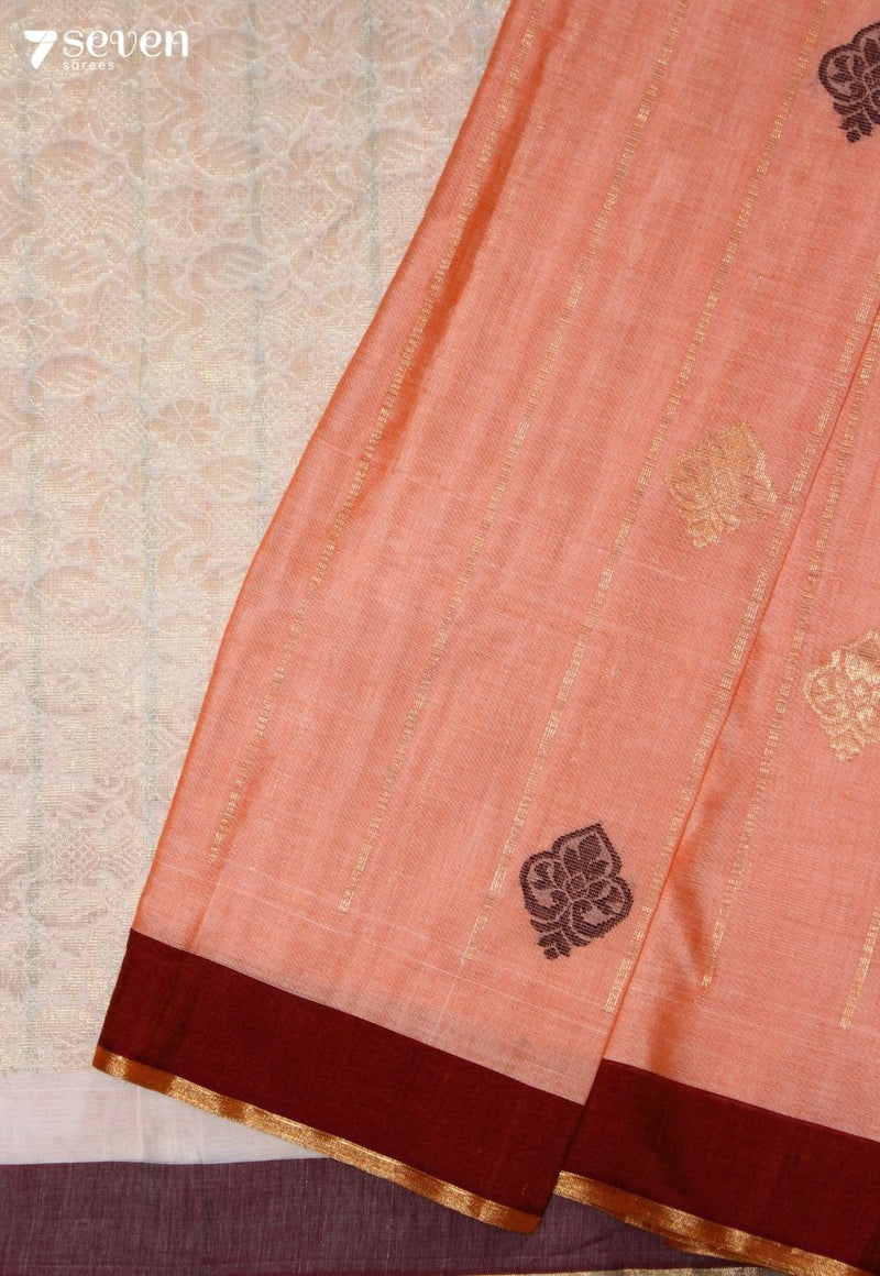 Rajanika Signature Seven Handloom Peach Bangalore Pure Cotton Saree - view 5