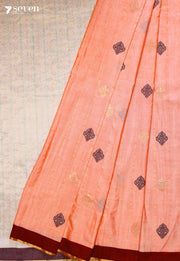 Rajanika Signature Seven Handloom Peach Bangalore Pure Cotton Saree - view 1