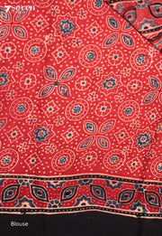 Rajasvi Kutch Red Pure Handmade Ajrakh Modal with Handpasted Mirrors - view 4