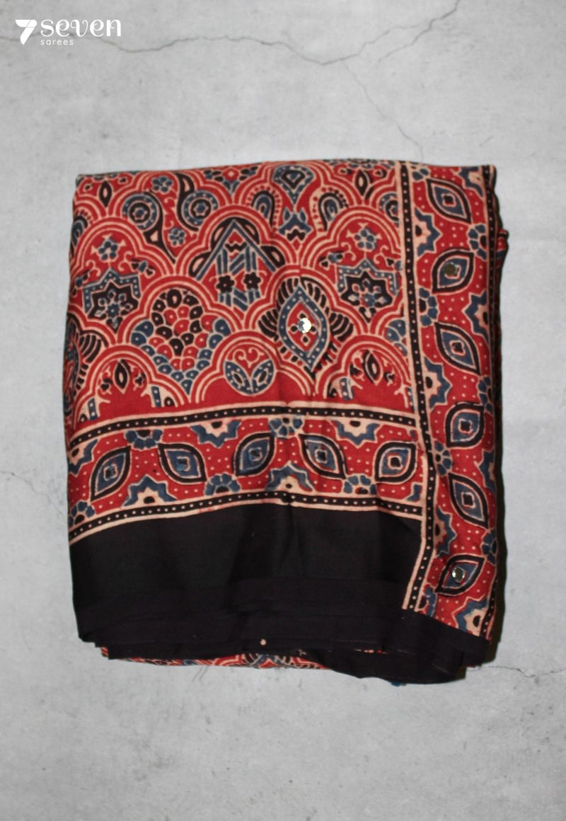 Rajasvi Kutch Red Pure Handmade Ajrakh Modal with Handpasted Mirrors - view 2
