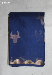 Ranjika Signature Seven Handloom Blue Bangalore Pure Cotton Saree - Seven Sarees - Saree - Seven Sarees