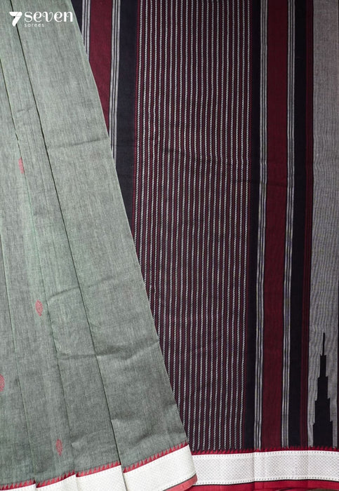 Rasa Signature Seven Handloom Grey Bangalore Pure Cotton Saree - Seven Sarees - Saree - Seven Sarees