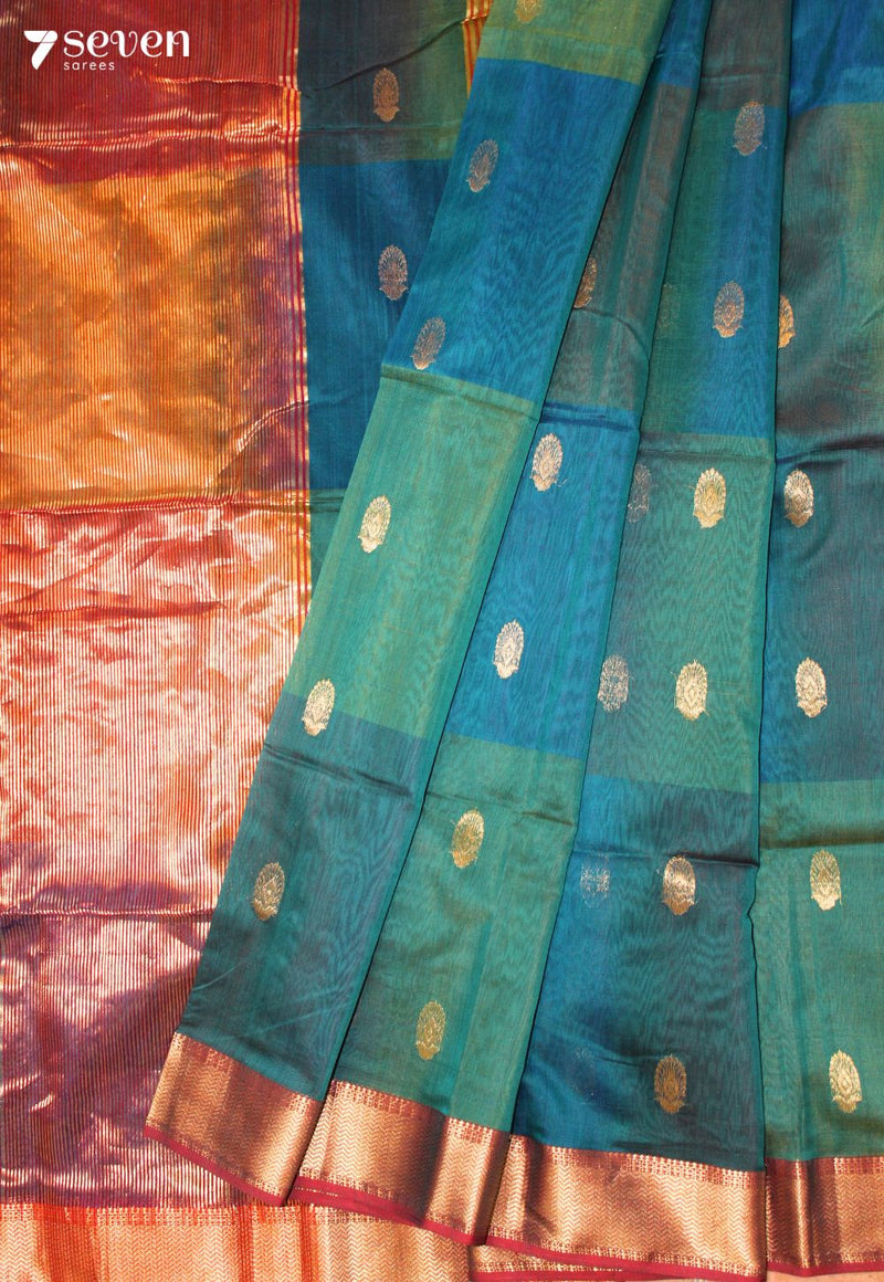 Rashmika Maheshwari Handloom Green Silk Cotton Saree - Seven Sarees - Seven Sarees