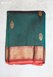 Rashmika Maheshwari Handloom Green Silk Cotton Saree - Seven Sarees - Seven Sarees