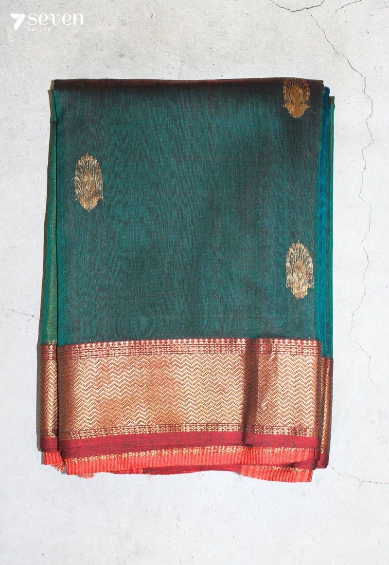 Rashmika Maheshwari Handloom Green Silk Cotton Saree - Seven Sarees - Seven Sarees