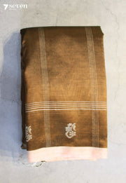 Ratnavaibhavi Signature Seven Handloom Brown Bangalore Vegan Silk Saree - Seven Sarees - Saree - Seven Sarees
