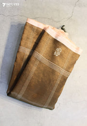 Ratnavaibhavi Signature Seven Handloom Brown Bangalore Vegan Silk Saree - Seven Sarees - Saree - Seven Sarees