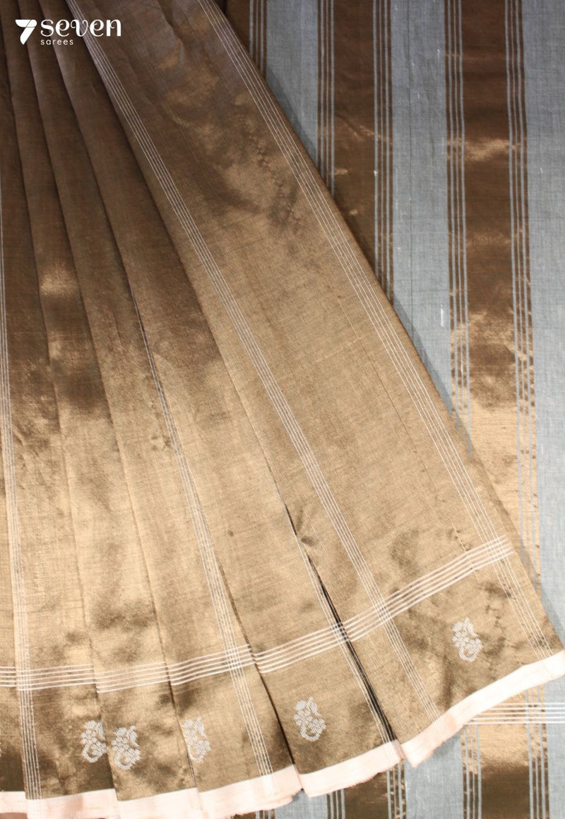 Ratnavaibhavi Signature Seven Handloom Brown Bangalore Vegan Silk Saree - Seven Sarees - Saree - Seven Sarees