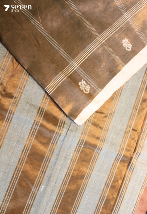 Ratnavaibhavi Signature Seven Handloom Brown Bangalore Vegan Silk Saree - Seven Sarees - Saree - Seven Sarees