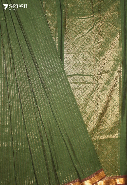 Ravimya Signature Seven Handloom Green Bangalore Pure Cotton Saree - Seven Sarees - Saree - Seven Sarees