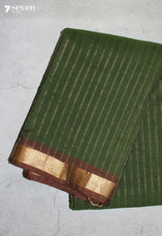 Ravimya Signature Seven Handloom Green Bangalore Pure Cotton Saree - Seven Sarees - Saree - Seven Sarees