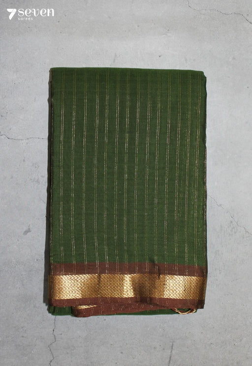 Ravimya Signature Seven Handloom Green Bangalore Pure Cotton Saree - Seven Sarees - Saree - Seven Sarees