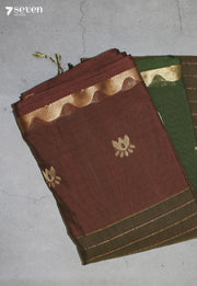 Rayanvi Signature Seven Handloom Green Bangalore Pure Cotton Saree - Seven Sarees - Saree - Seven Sarees