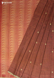 Rethavi Signature Seven Handloom Brown Bangalore Pure Cotton Saree - Seven Sarees - Saree - Seven Sarees