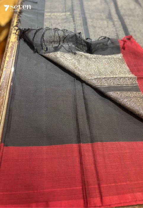 Reya Signature Seven Handloom Red/Black Bangalore Pure Cotton Saree - Seven Sarees - Saree - Seven Sarees