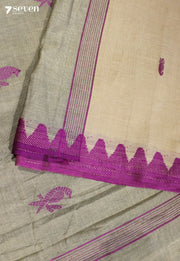 Ridhanya Signature Seven Handloom Beige Bangalore Pure Cotton Saree - Seven Sarees - Saree - Seven Sarees