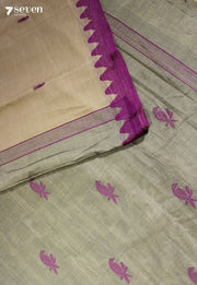Ridhanya Signature Seven Handloom Beige Bangalore Pure Cotton Saree - Seven Sarees - Saree - Seven Sarees