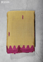 Ridhanya Signature Seven Handloom Beige Bangalore Pure Cotton Saree - Seven Sarees - Saree - Seven Sarees