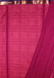 Rihvaya Signature Seven Handloom Red Bangalore Pure Cotton Saree - Seven Sarees - Saree - Seven Sarees