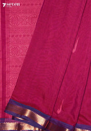 Rihvaya Signature Seven Handloom Red Bangalore Pure Cotton Saree - Seven Sarees - Saree - Seven Sarees