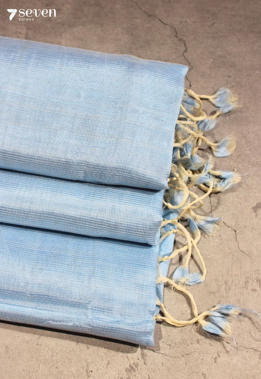 Rishika Mangalagiri Handloom Blue Vegan Silk Saree - Seven Sarees - Saree - Seven Sarees