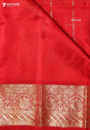 Rishita Handloom Venkatagiri Pattu 100% Silk Red Saree | Silk Mark Certified - Seven Sarees - Seven Sarees