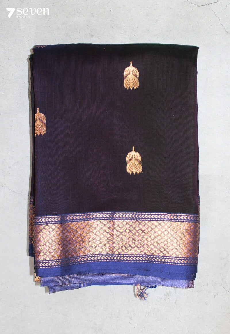 Rishmika Maheshwari Handloom Purple Silk Cotton Saree - Seven Sarees - Seven Sarees