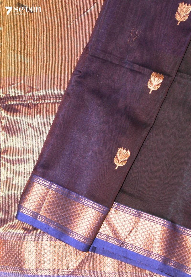 Rishmika Maheshwari Handloom Purple Silk Cotton Saree - Seven Sarees - Seven Sarees