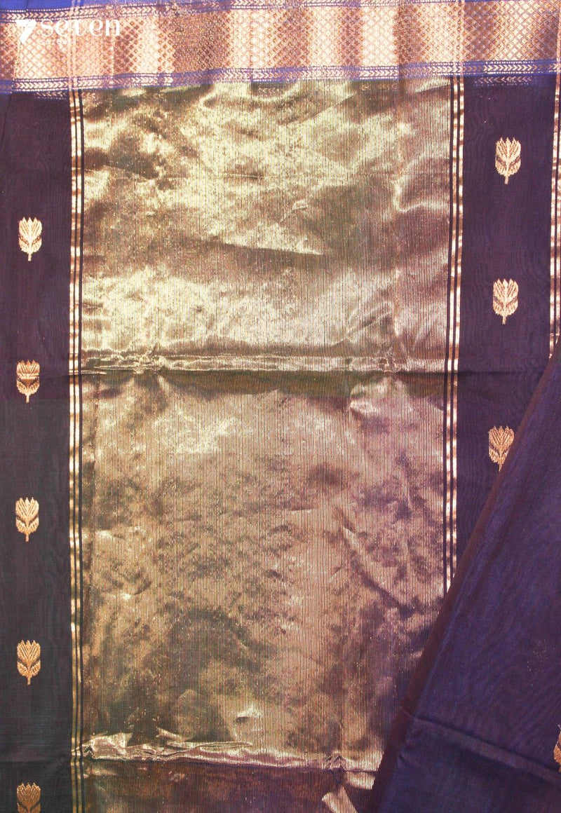 Rishmika Maheshwari Handloom Purple Silk Cotton Saree - Seven Sarees - Seven Sarees