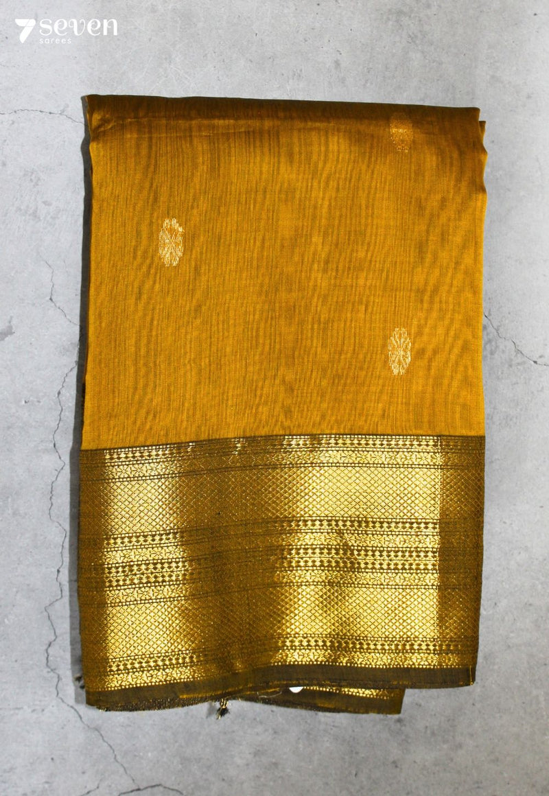 Ritambhara Maheshwari Handloom Mustard Silk Cotton Saree - view 2
