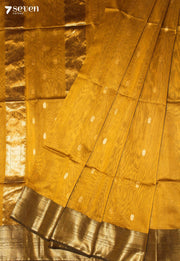 Ritambhara Maheshwari Handloom Mustard Silk Cotton Saree - view 1