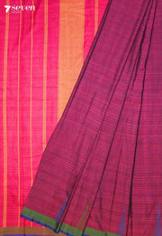 Rithaya Signature Seven Handloom Pink Bangalore Pure Cotton Saree - Seven Sarees - Saree - Seven Sarees