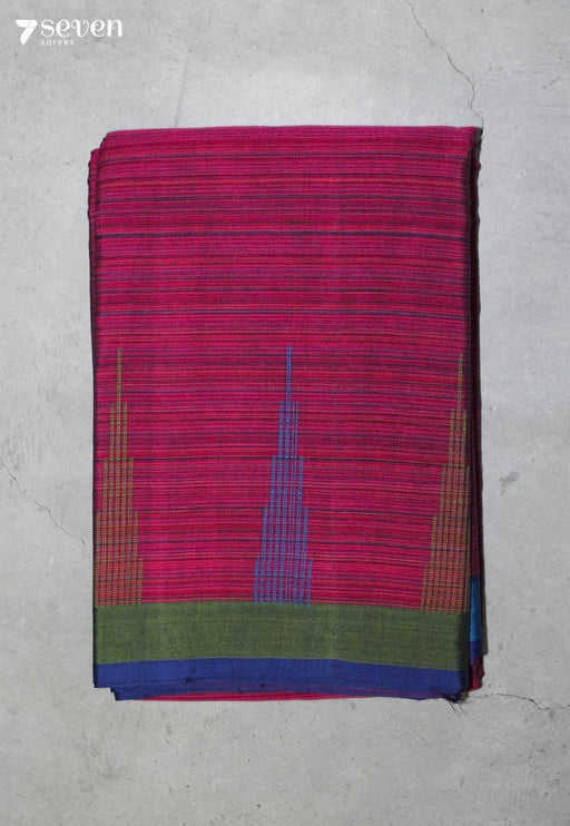 Rithaya Signature Seven Handloom Pink Bangalore Pure Cotton Saree - Seven Sarees - Saree - Seven Sarees