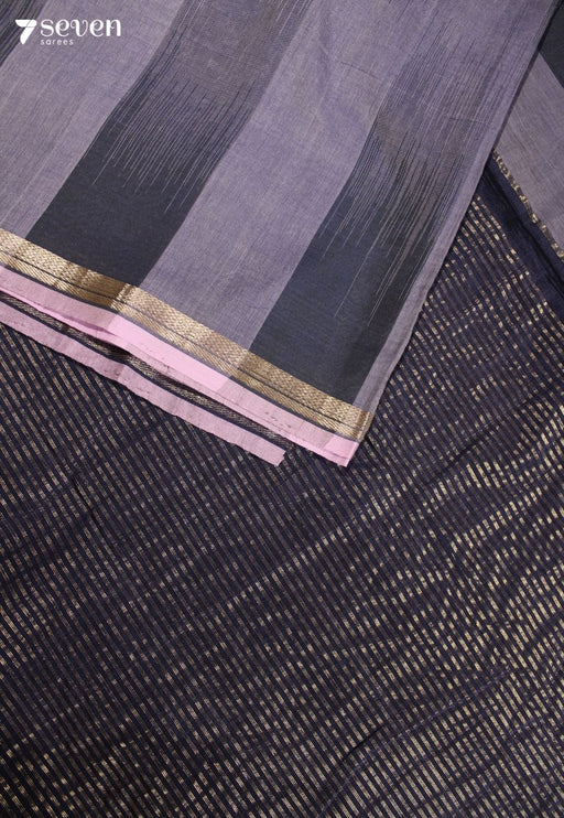 Rithmika Signature Seven Handloom Blue Bangalore Pure Cotton Saree - Seven Sarees - Saree - Seven Sarees