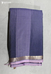 Rithmika Signature Seven Handloom Blue Bangalore Pure Cotton Saree - Seven Sarees - Saree - Seven Sarees