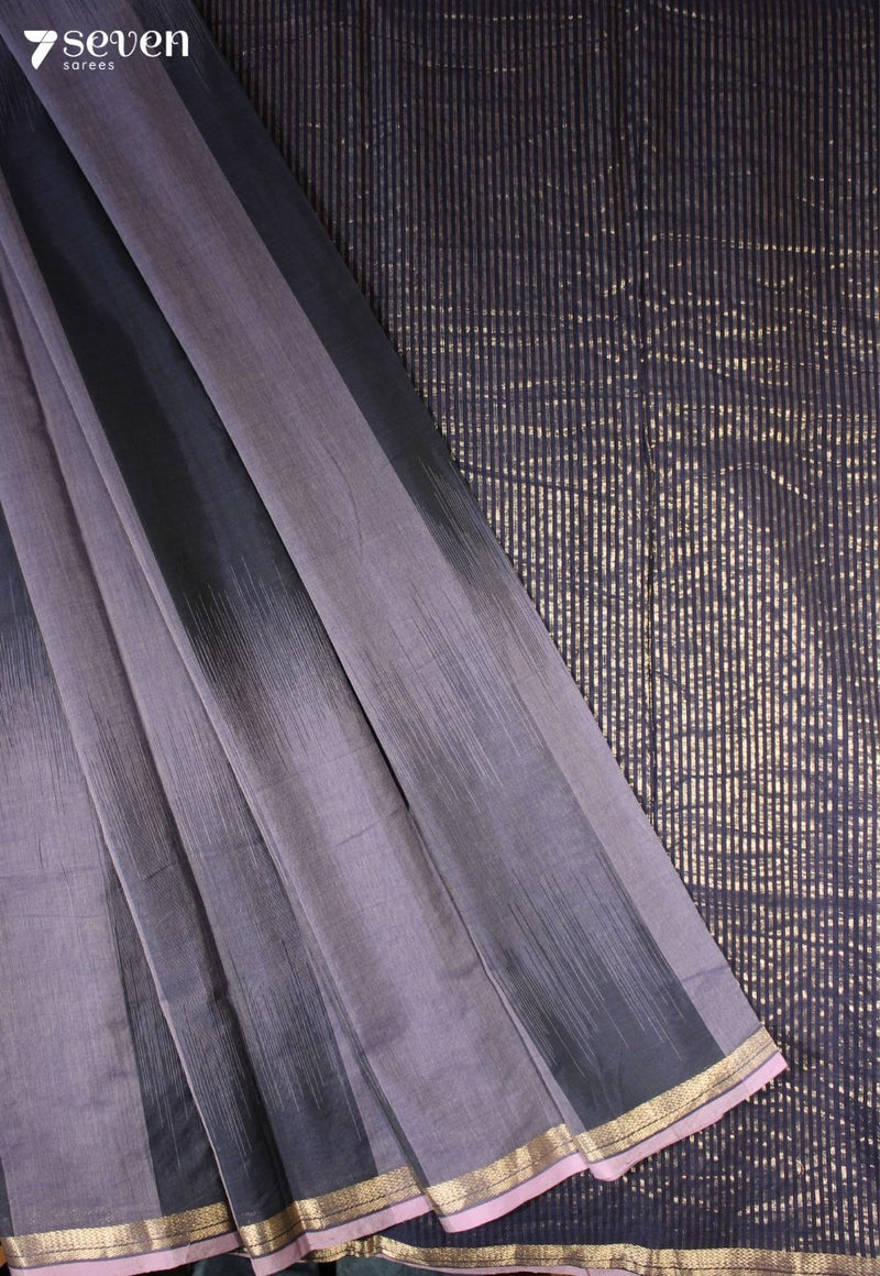 Rithmika Signature Seven Handloom Blue Bangalore Pure Cotton Saree - Seven Sarees - Saree - Seven Sarees