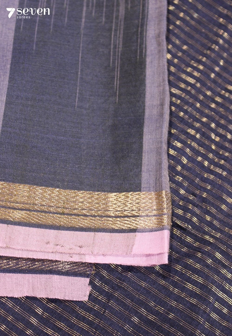 Rithmika Signature Seven Handloom Blue Bangalore Pure Cotton Saree - Seven Sarees - Saree - Seven Sarees