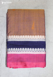 Rithvani Signature Seven Handloom Brown Bangalore Pure Cotton Saree - Seven Sarees - Saree - Seven Sarees