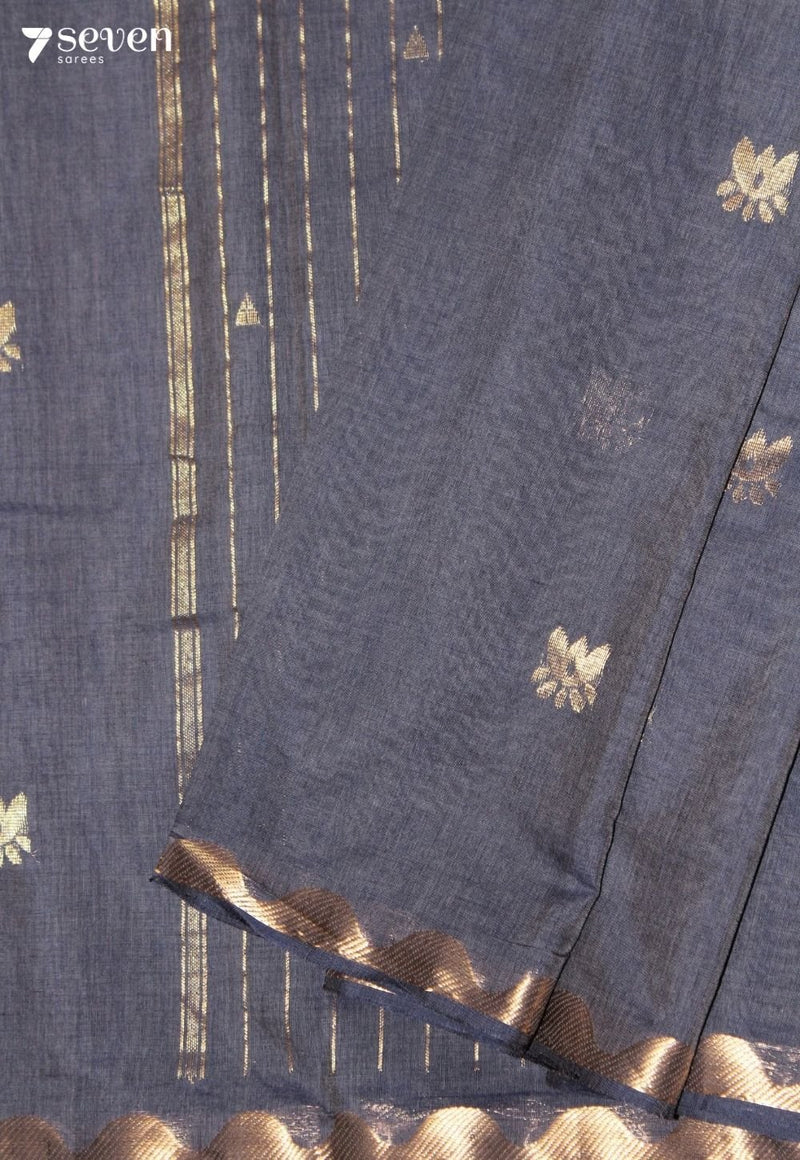 Rithvya Signature Seven Handloom Grey Bangalore Pure Cotton Saree - Seven Sarees - Saree - Seven Sarees