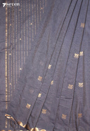 Rithvya Signature Seven Handloom Grey Bangalore Pure Cotton Saree - Seven Sarees - Saree - Seven Sarees
