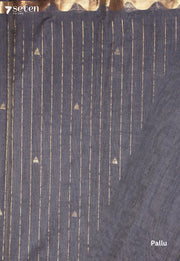 Rithvya Signature Seven Handloom Grey Bangalore Pure Cotton Saree - Seven Sarees - Saree - Seven Sarees