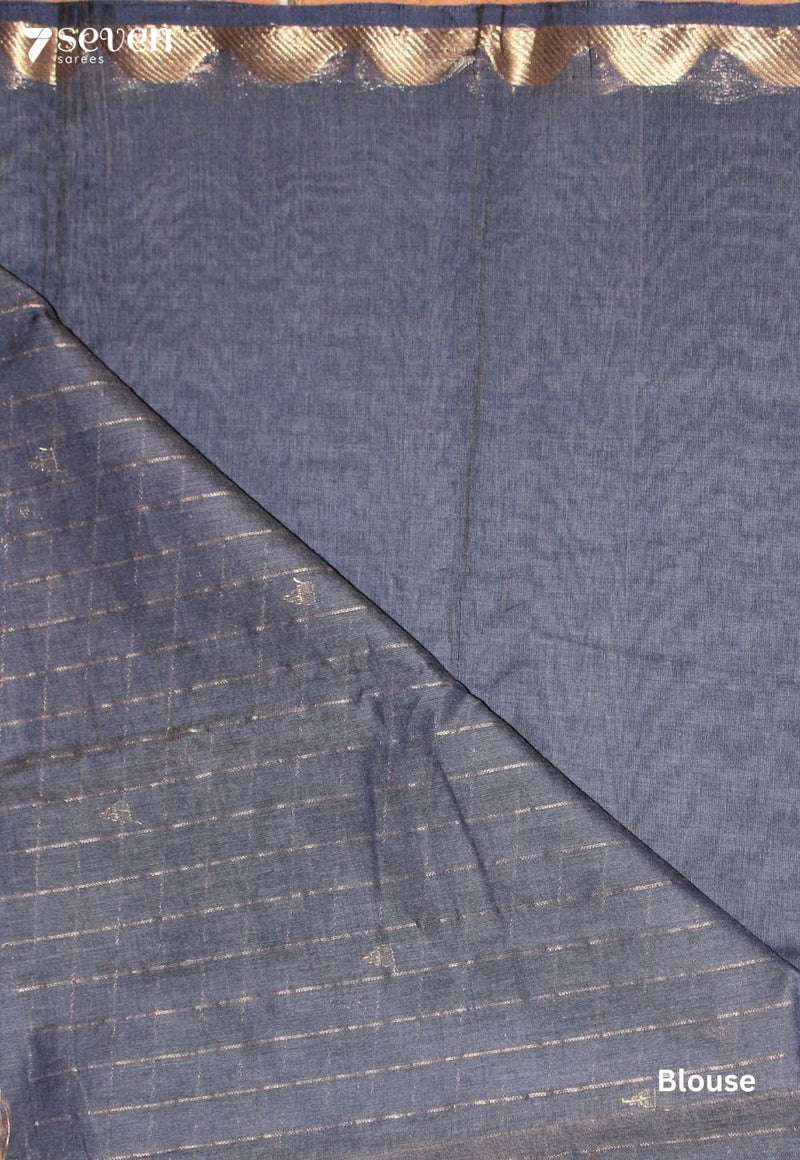 Rithvya Signature Seven Handloom Grey Bangalore Pure Cotton Saree - Seven Sarees - Saree - Seven Sarees