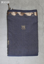 Rithvya Signature Seven Handloom Grey Bangalore Pure Cotton Saree - Seven Sarees - Saree - Seven Sarees
